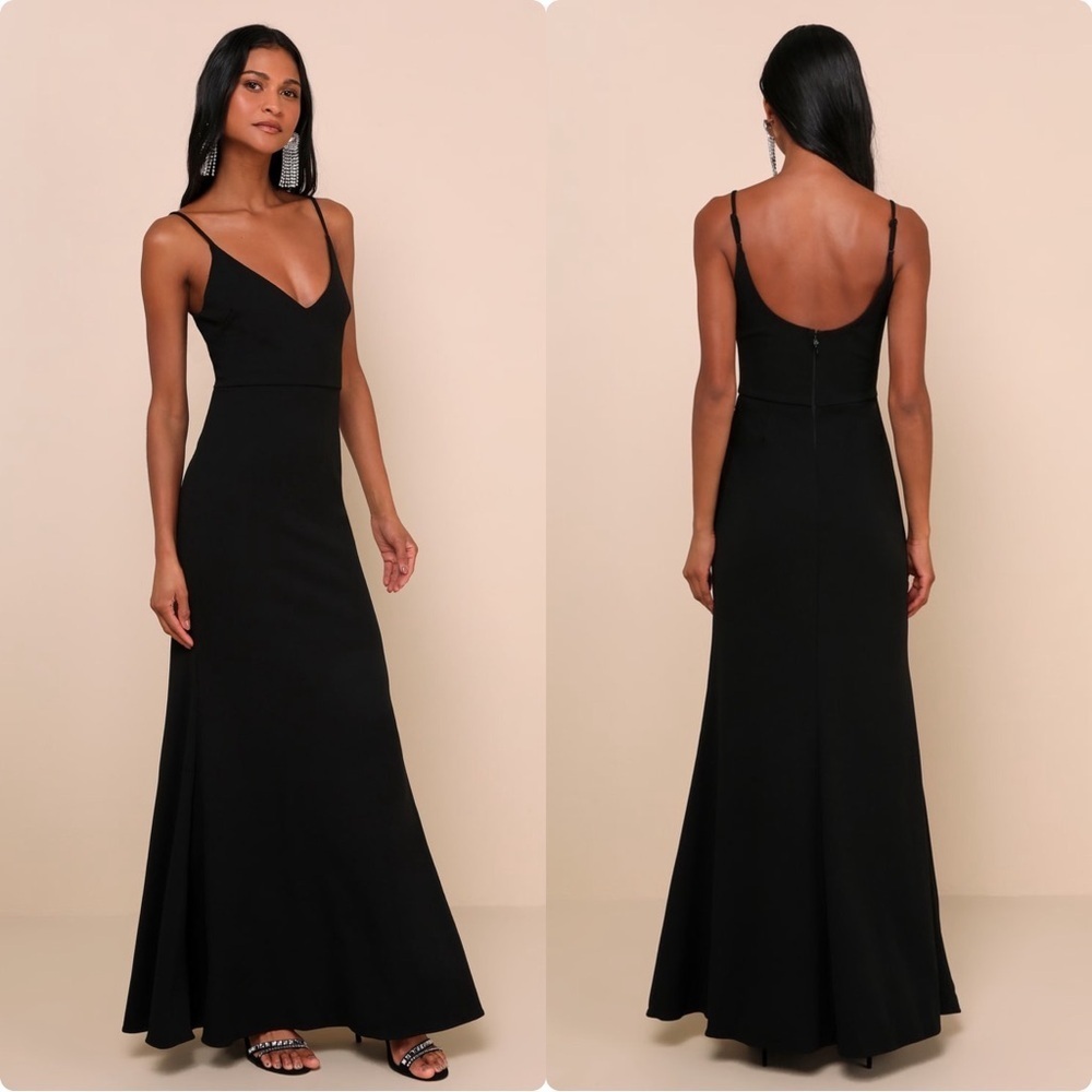 Lulus Infinite Glory Maxi Dress in Black Sz. Small